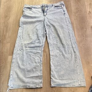 American Eagle Outfitters Light Gray Flare Jeans